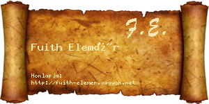 Fuith Elemér névjegykártya