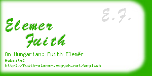 elemer fuith business card