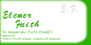 elemer fuith business card